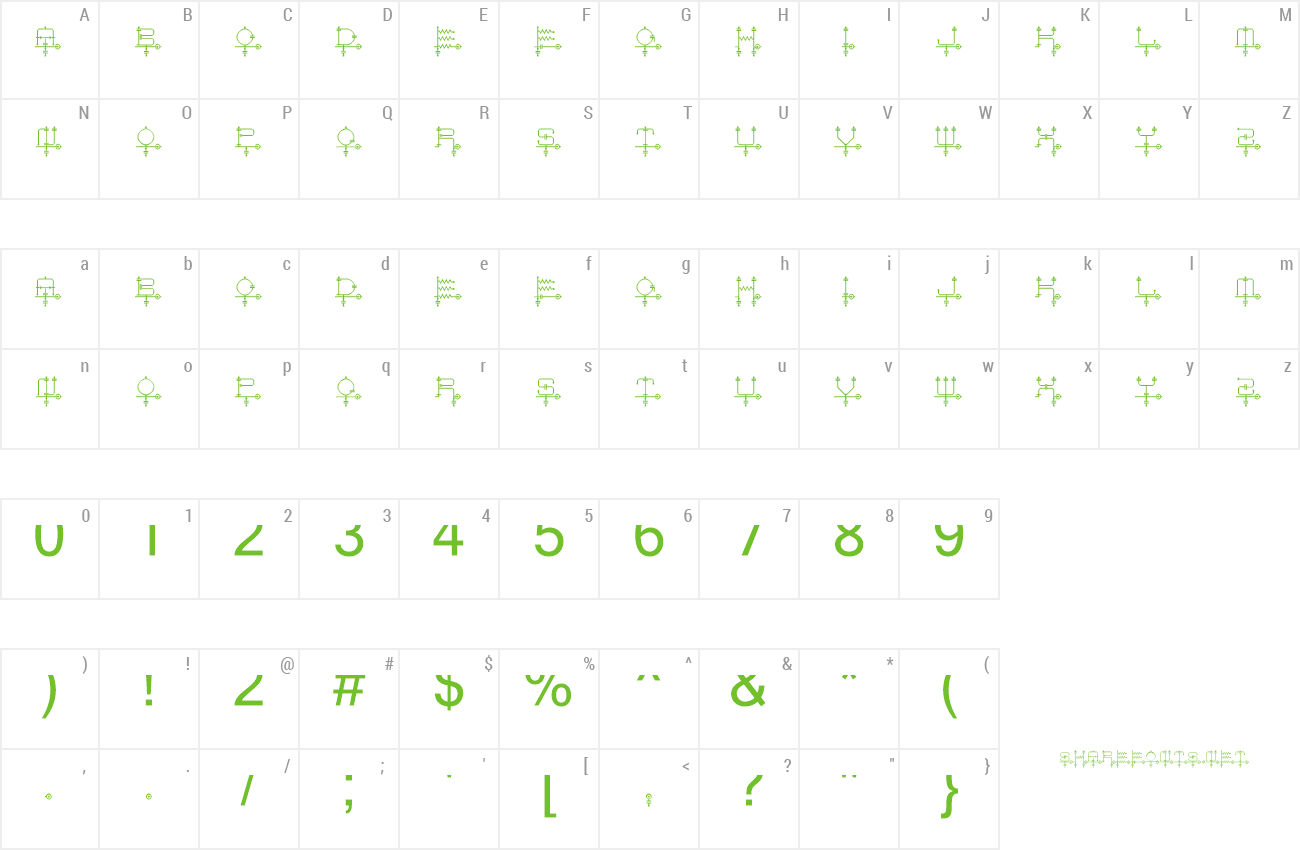 Font schematic preview