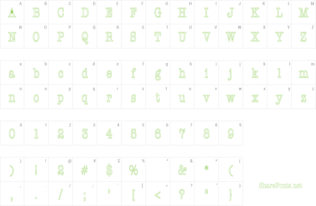 Font AmericanTypewriHC preview