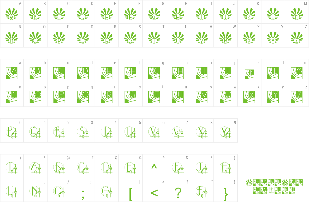 Font SunriseSunset preview