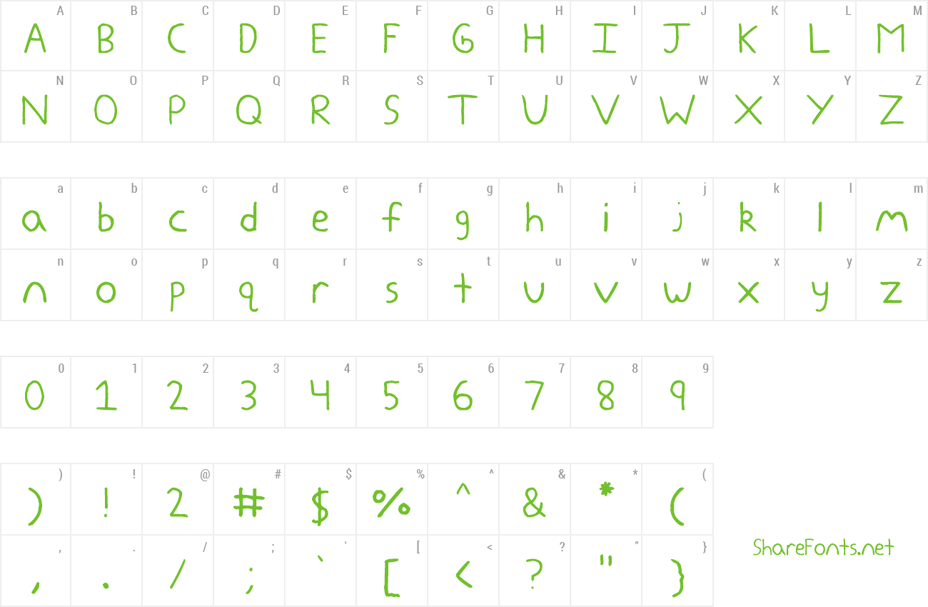 Font zeohand preview