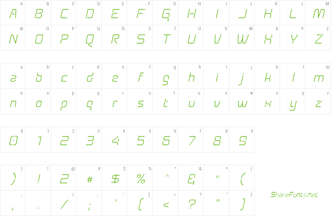 Font Aunchanted Oblique preview