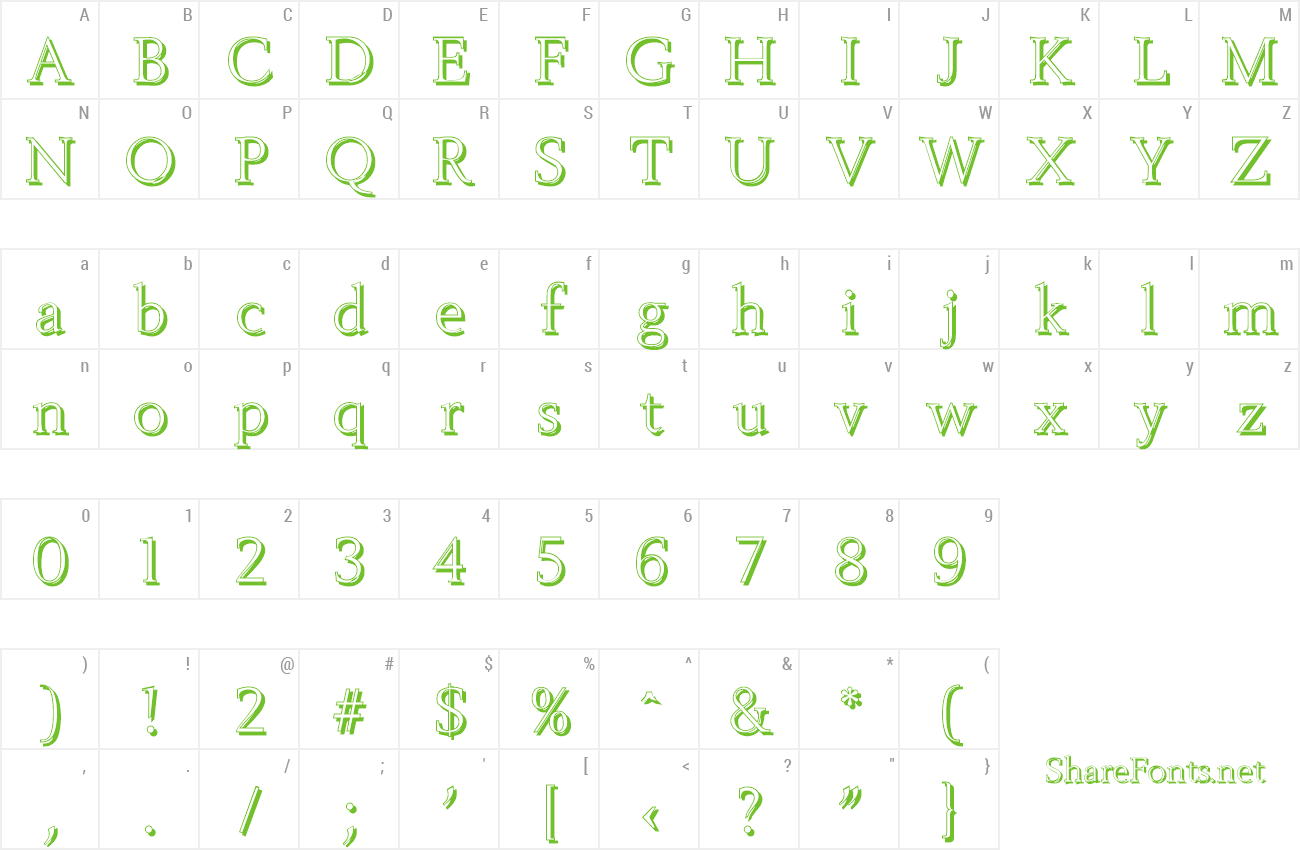 Font BrandonBeckerShadow-Xlight preview