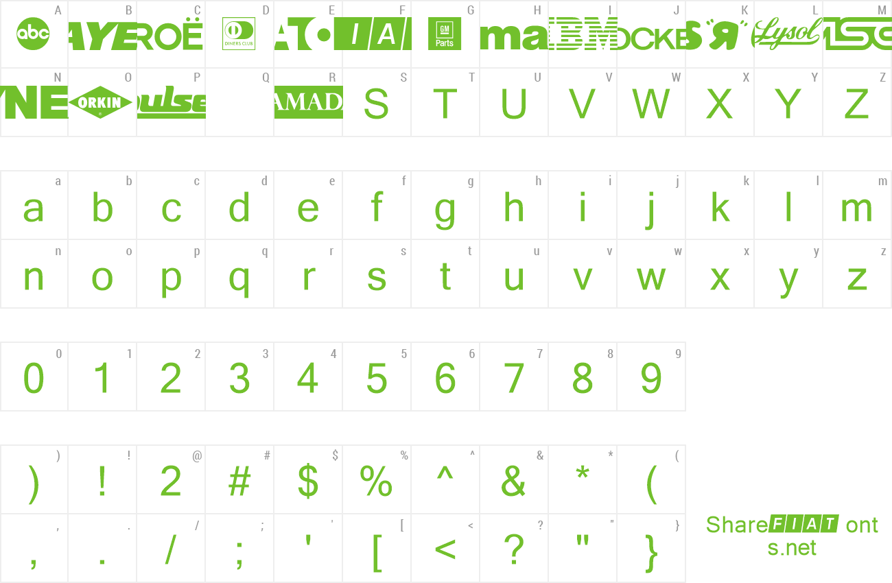 Font CORPart!"II Sample preview