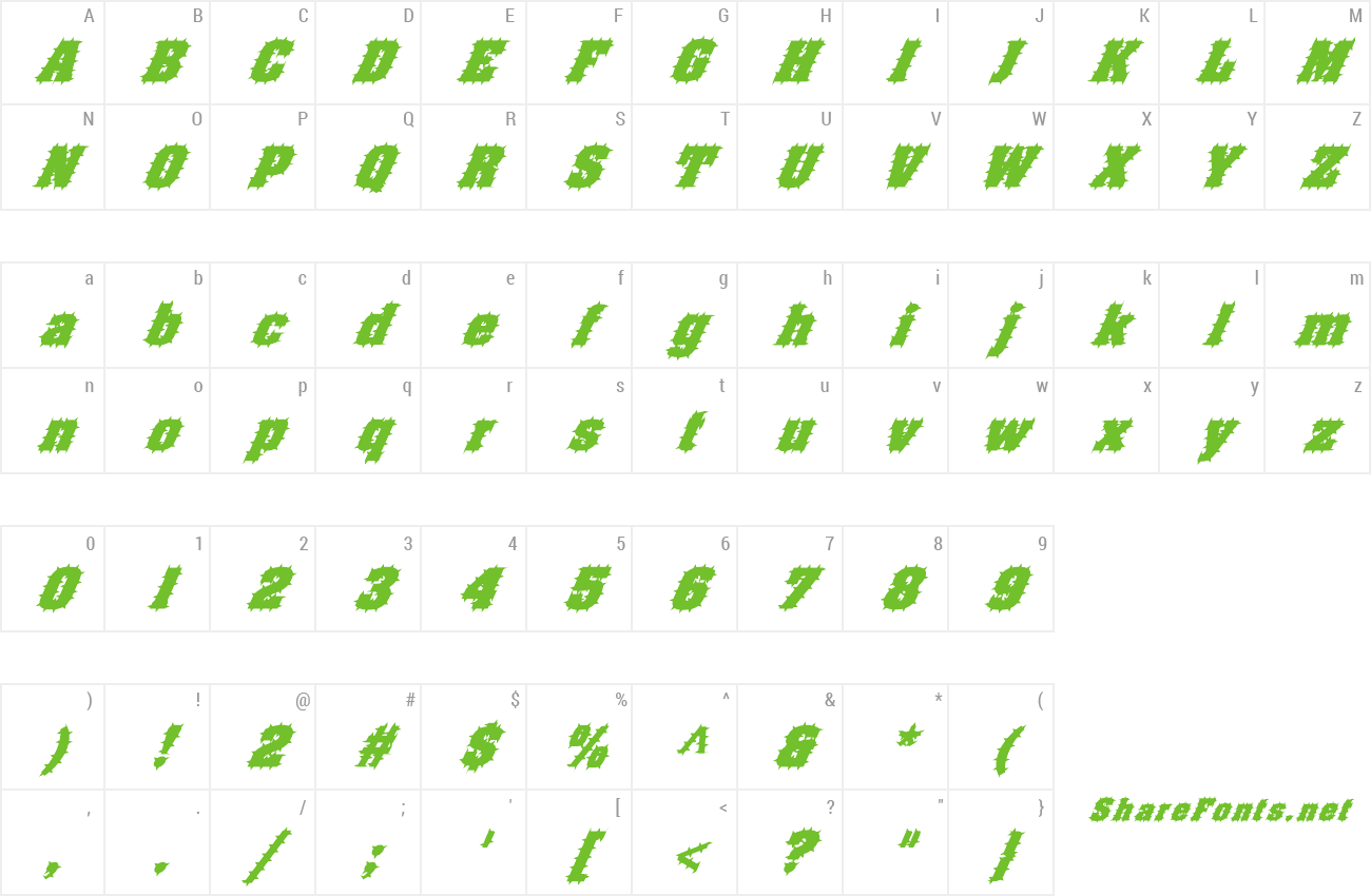 Font FZ BASIC 52 SPIKED ITALIC preview