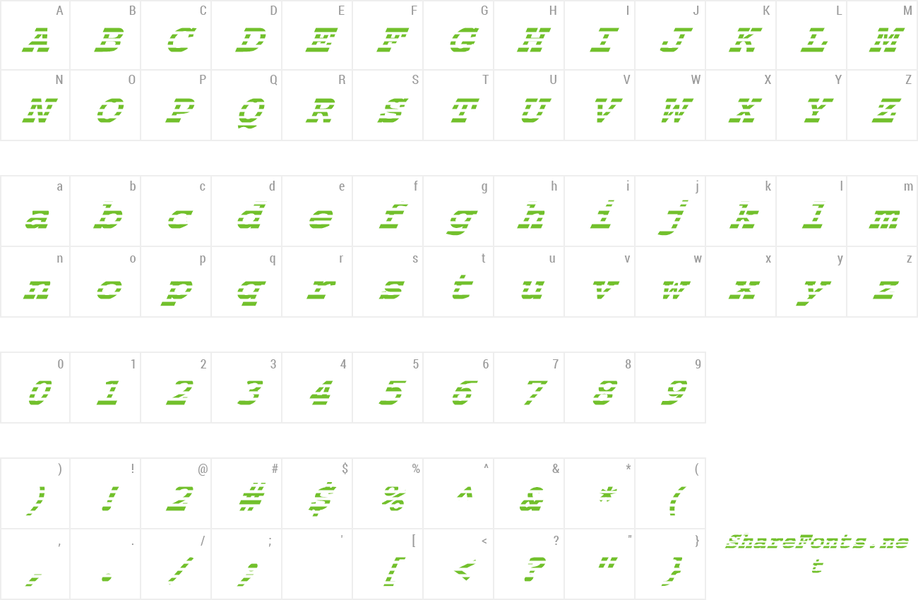 Font FZ BASIC 54 STRIPED ITALIC preview