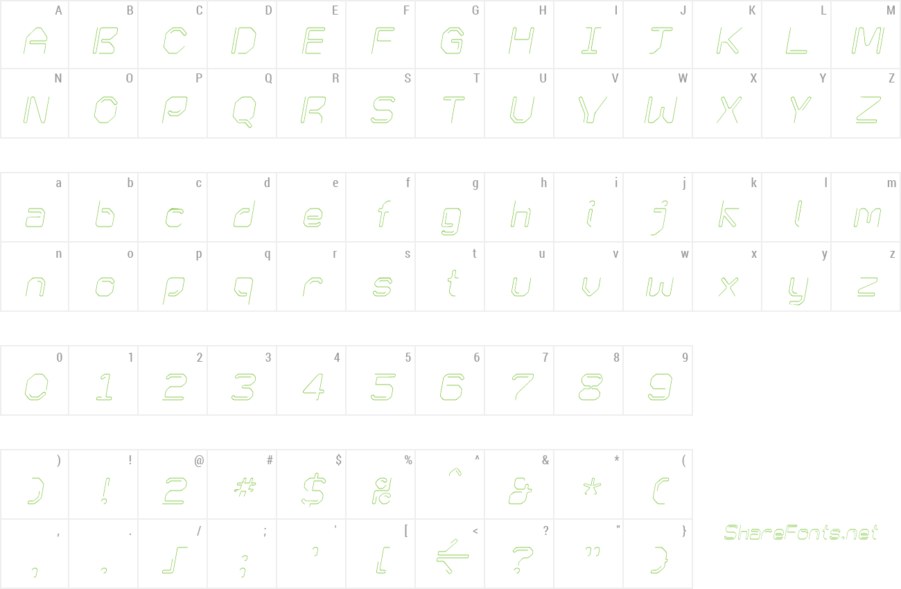 Font KneeonLight Italic preview