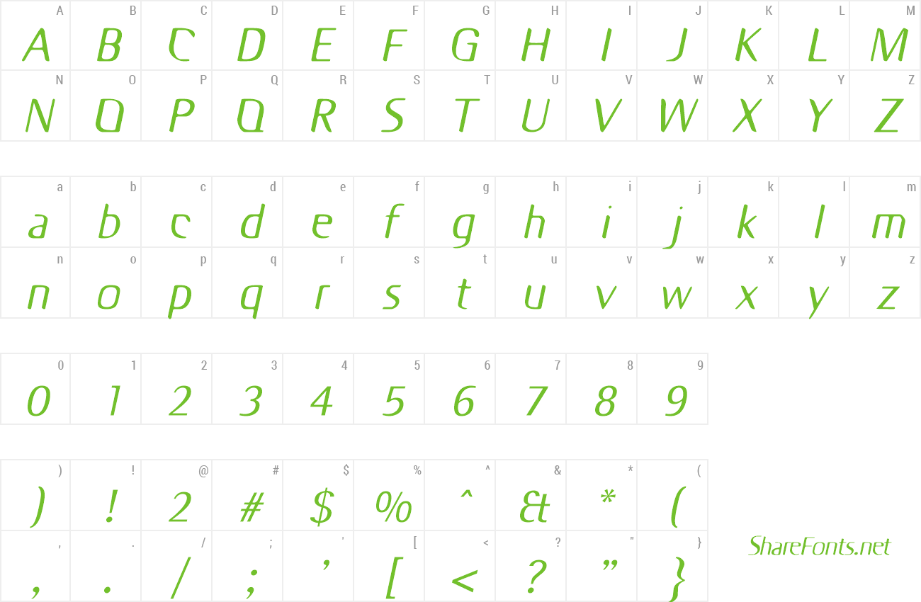 Font Odyssey preview