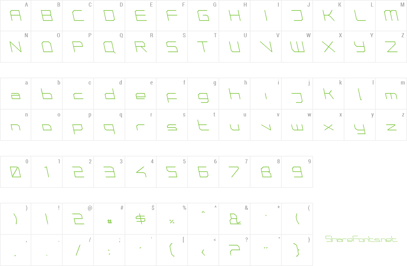 Font PhutureSqrdClsd preview