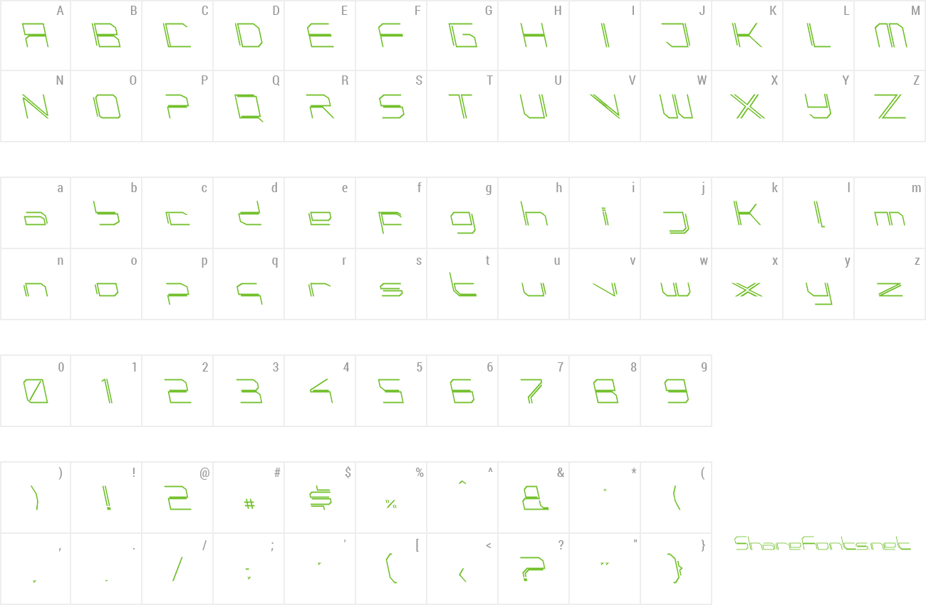 Font PhutureSqrdOpen preview
