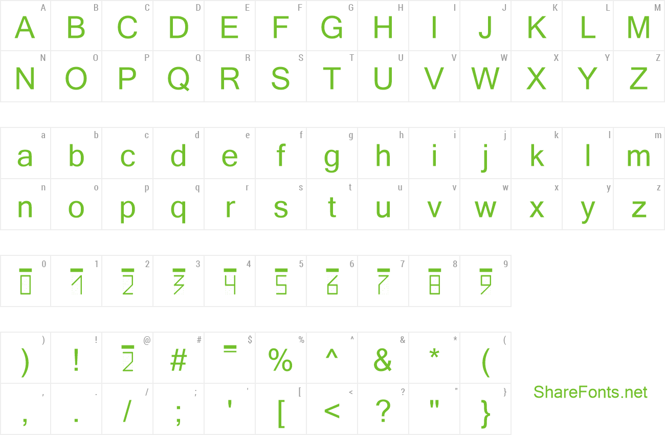 Font PostIndexLight preview