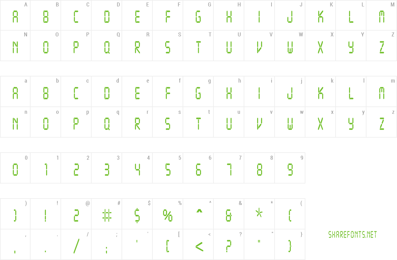 Font ReadoutCondensed preview
