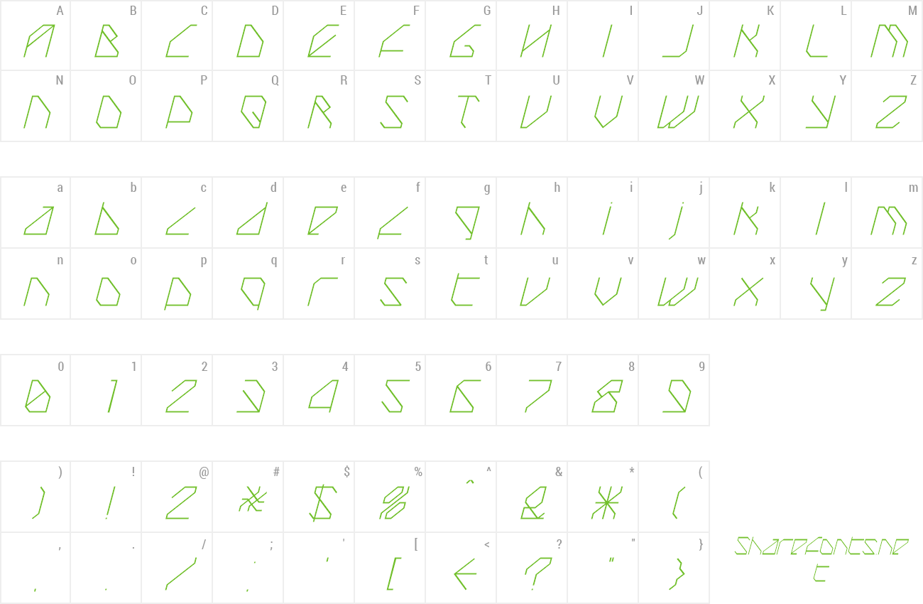 Font TechstepThin Oblique preview