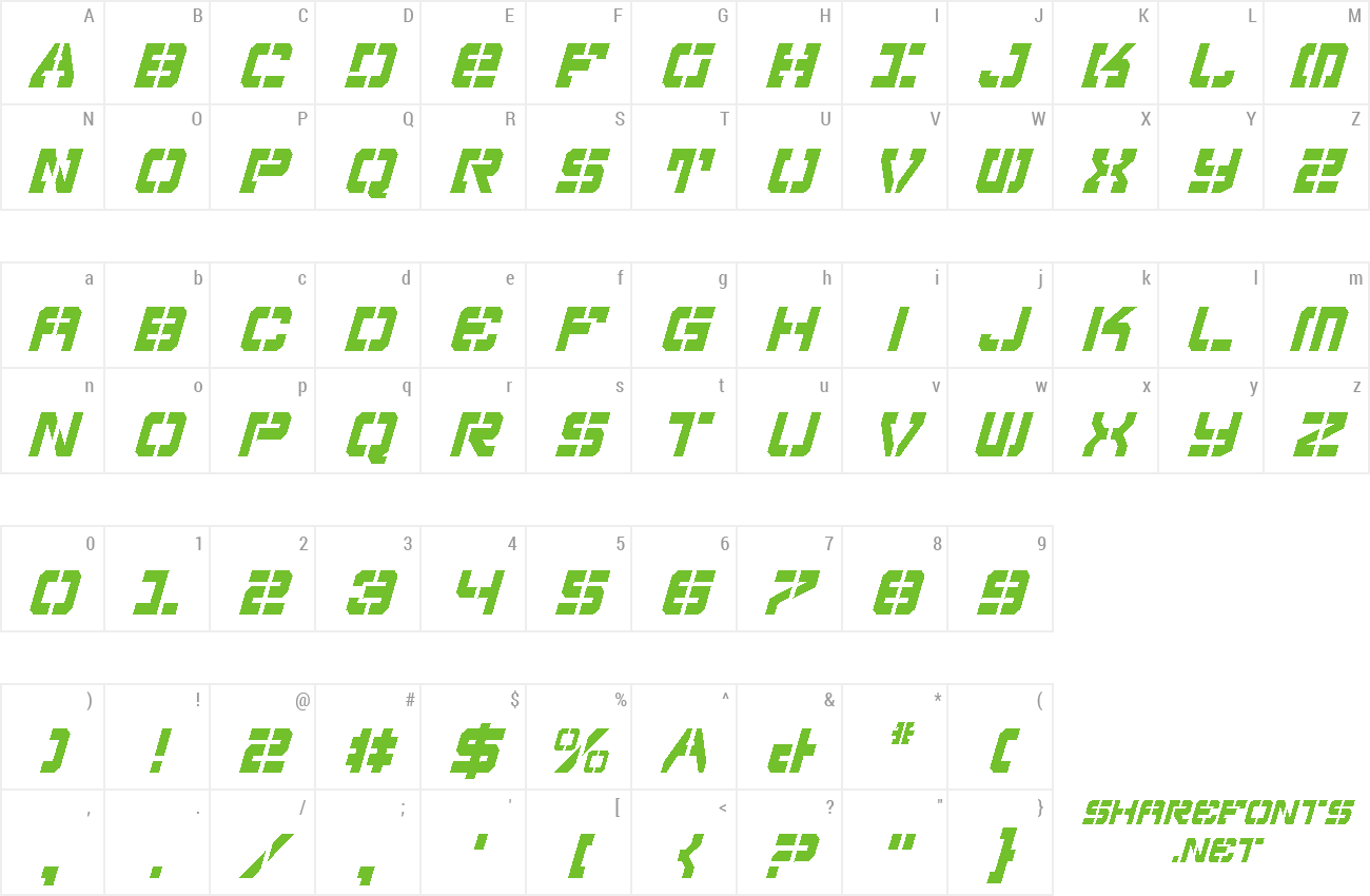 Font Vyper Condensed Italic preview