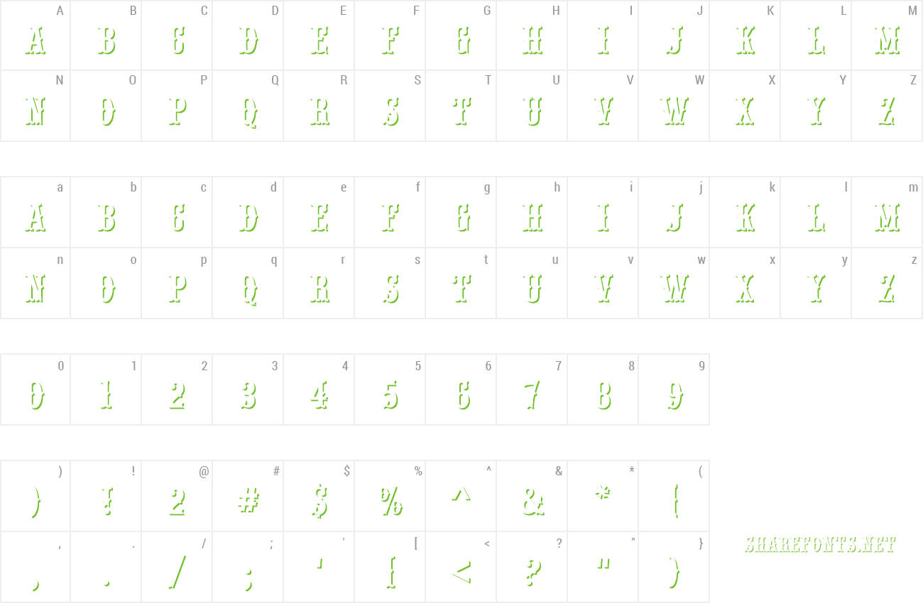 Font Becker Wood Type Only Shadow preview