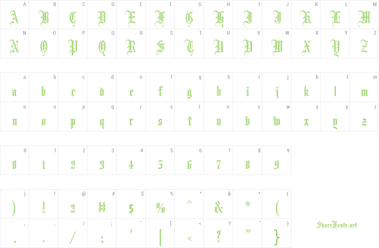 Font Fiolex Gothic OutLine preview