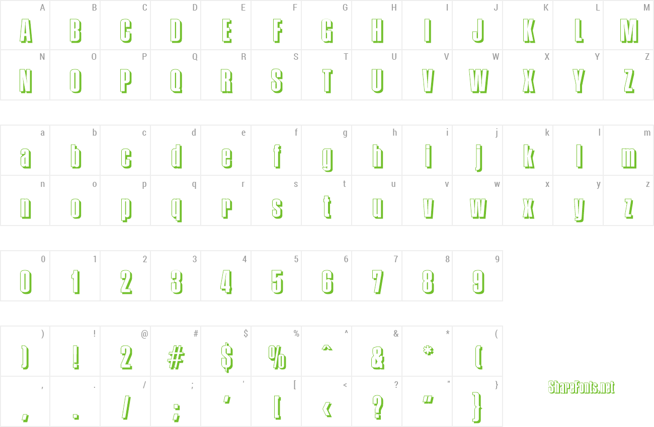 Font FrankBeckerShadow preview