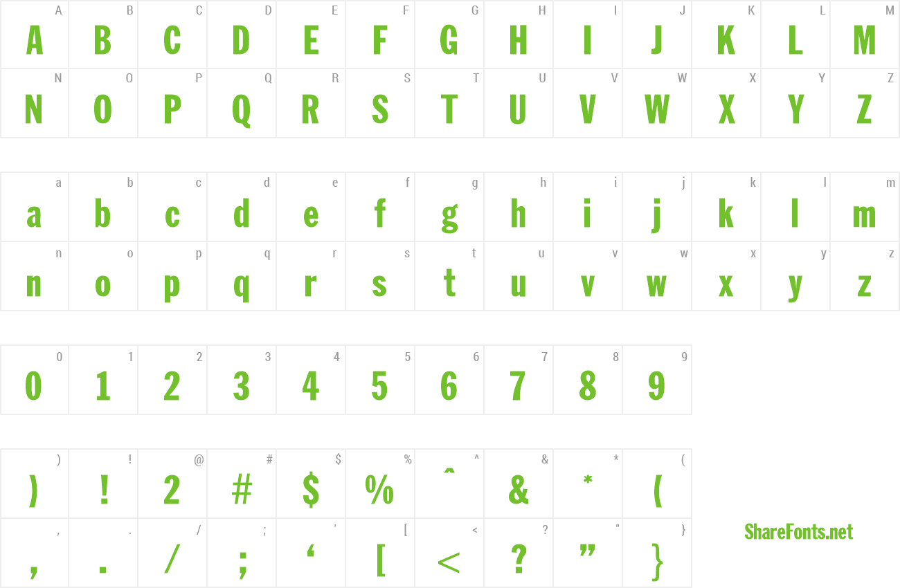 Font FranklinHeadlineNarrow preview