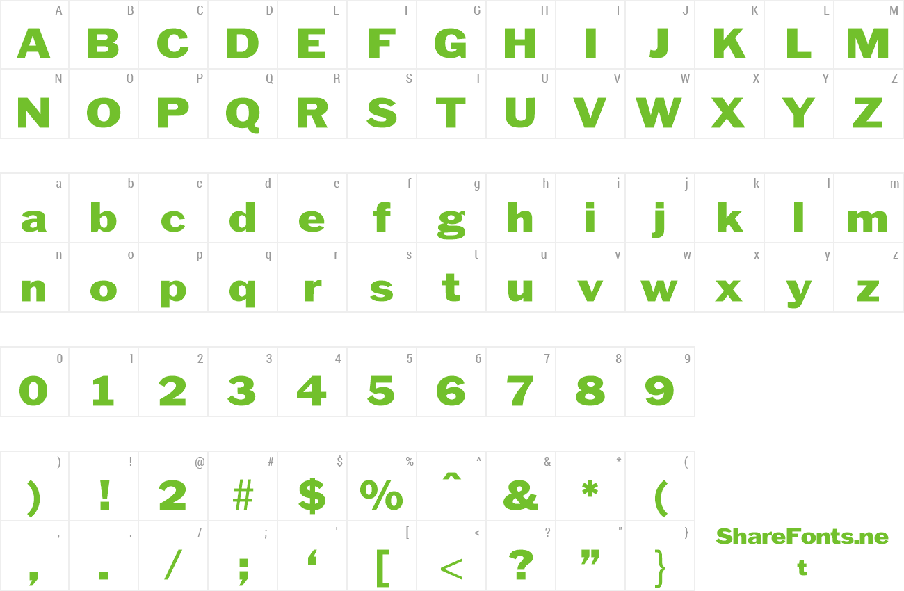 Font FranklinHeadlineWide preview