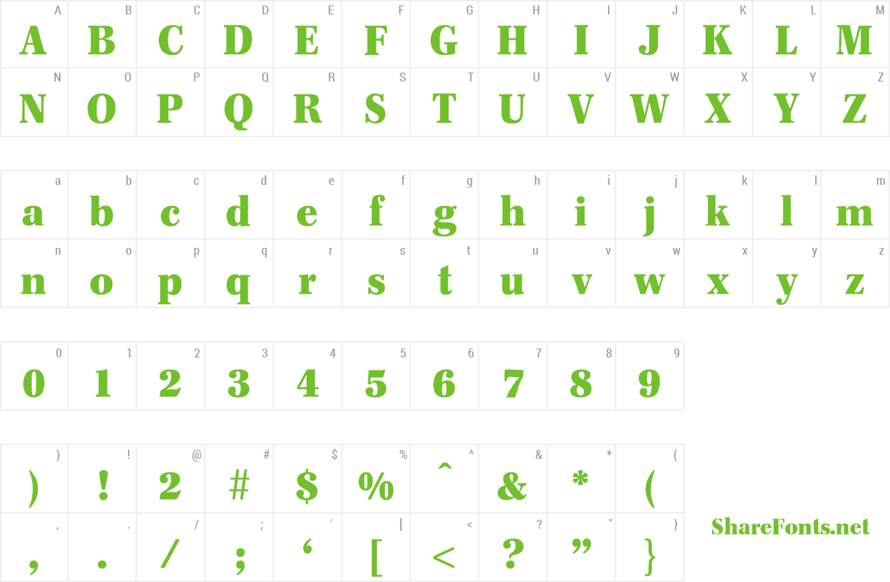 Font FranklinSerifHeavy preview