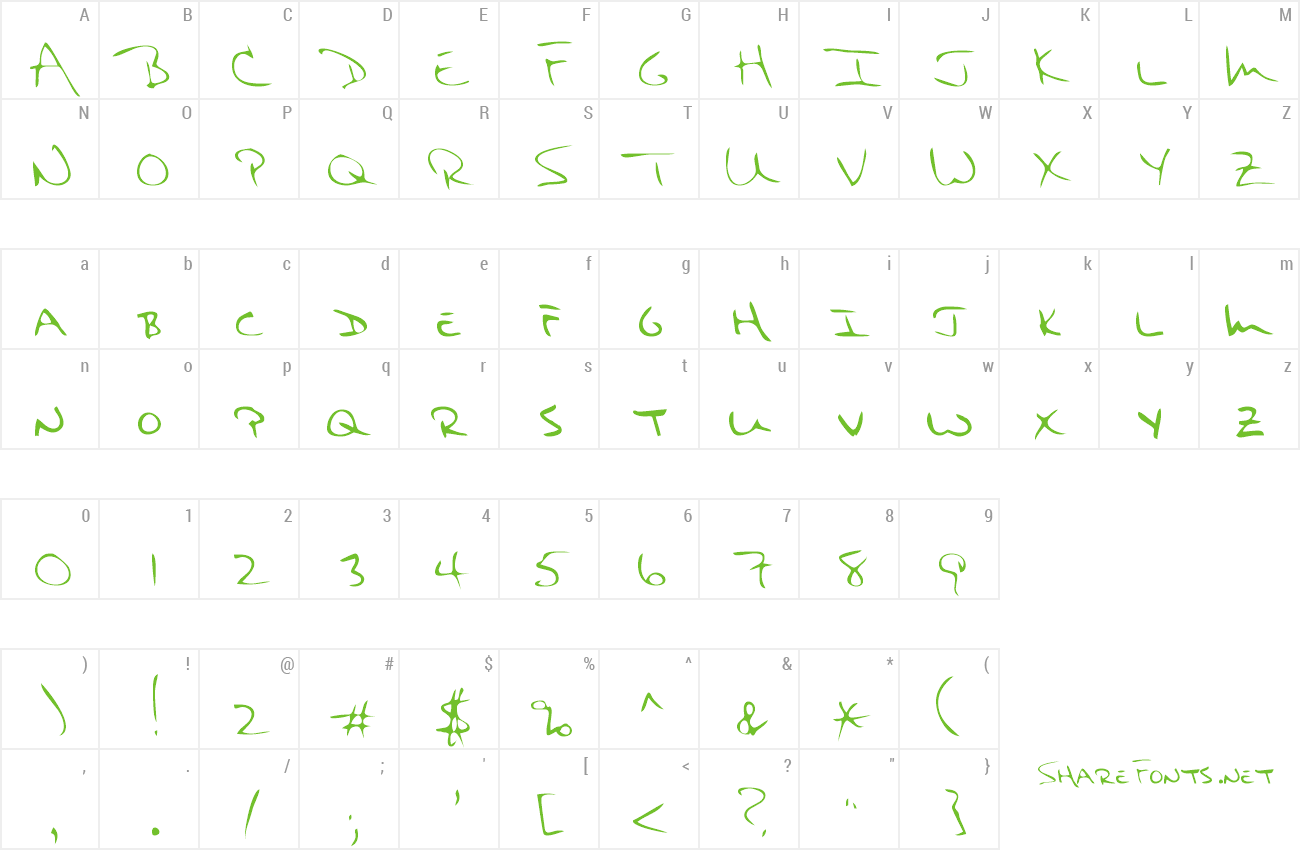 Font FranksHand preview