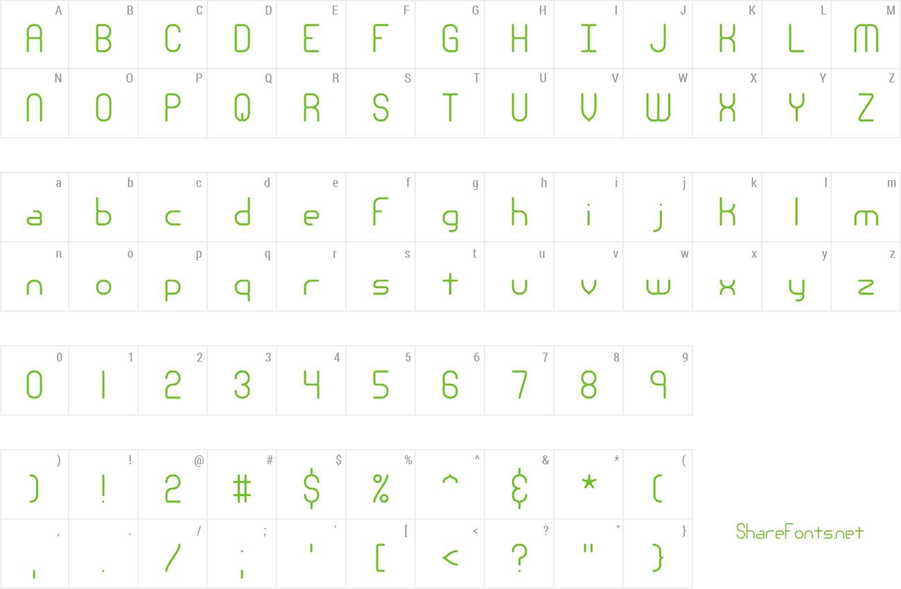 Font Nanosecond preview