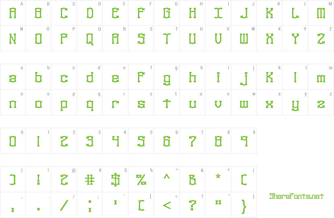 Font Naughts preview