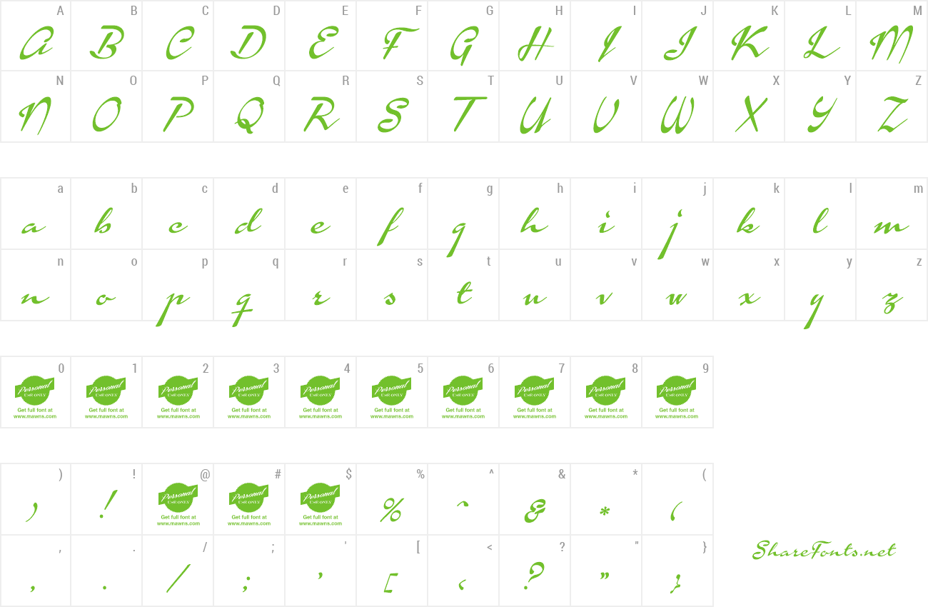 Font Calendary Hands preview