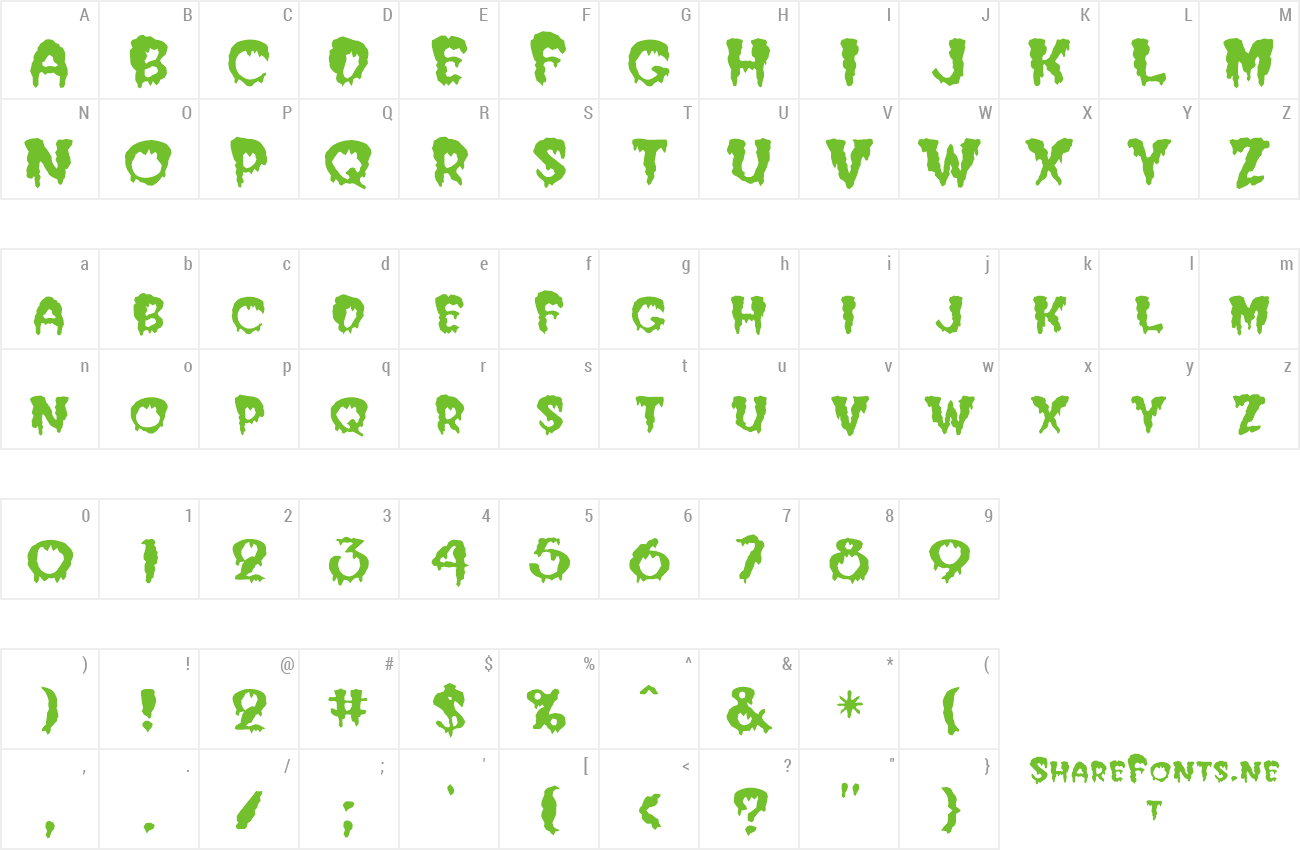 Font FZ UNIQUE 10 MANGLED preview