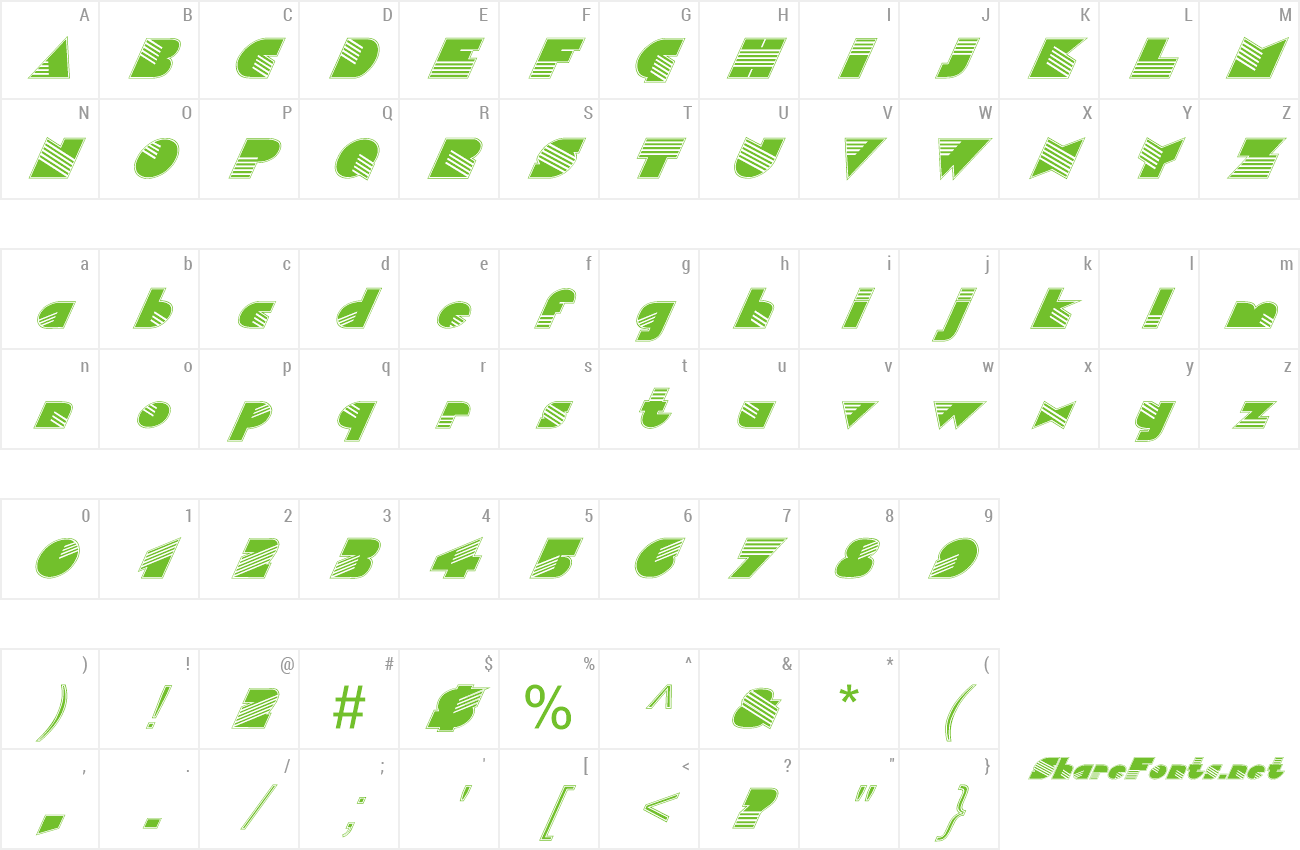 Font FZ UNIQUE 11 CONTOUR ITALIC preview