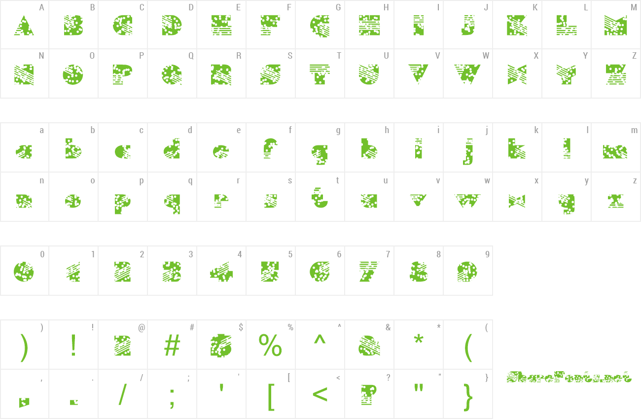 Font FZ UNIQUE 11 HOLEY preview