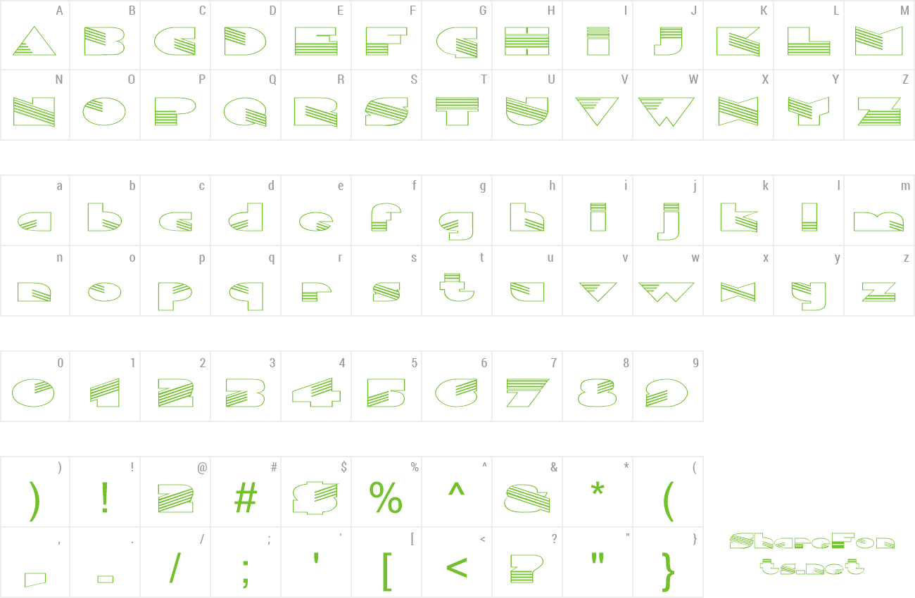 Font FZ UNIQUE 11 HOLLOW EX preview