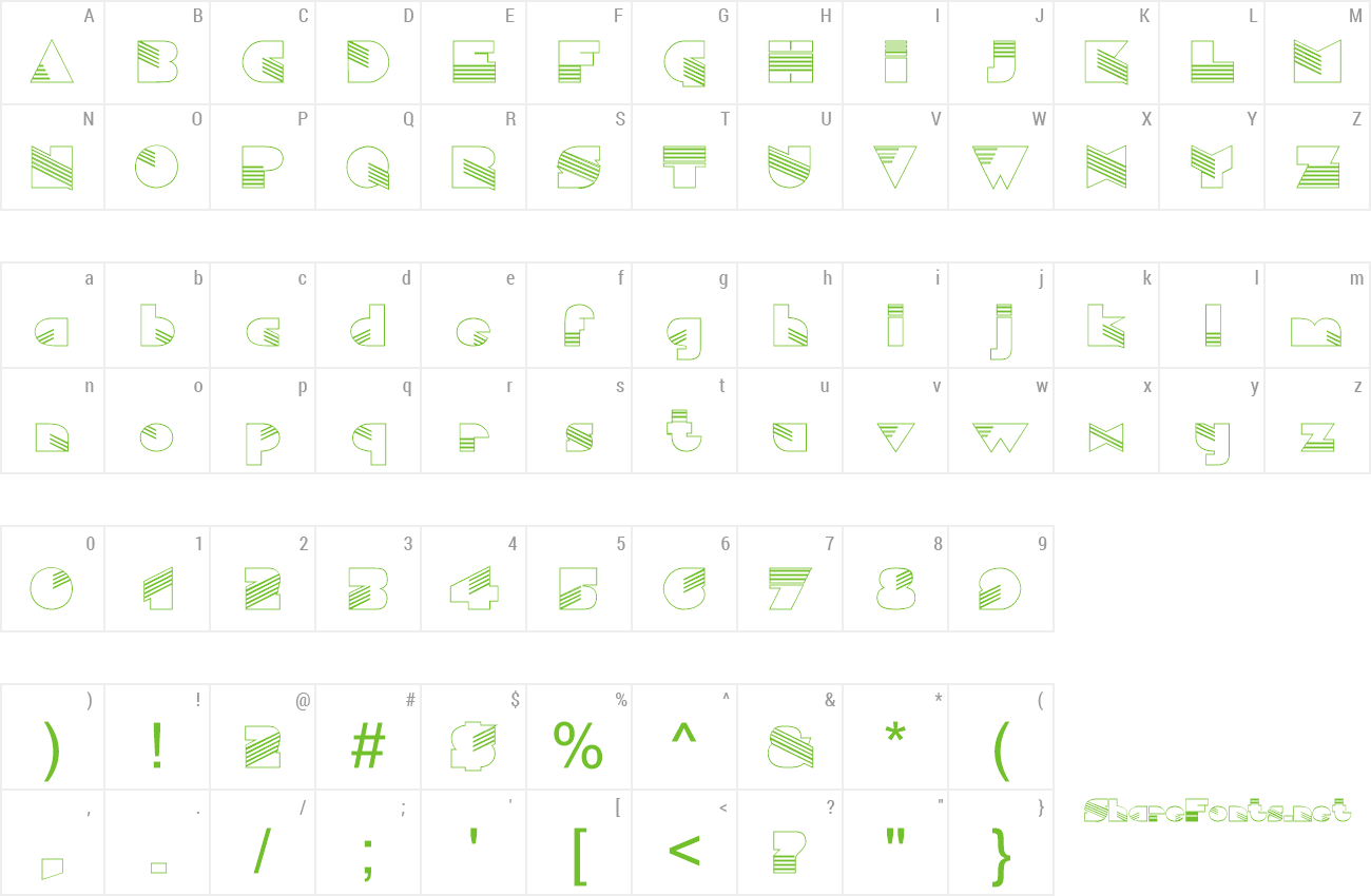 Font FZ UNIQUE 11 HOLLOW preview