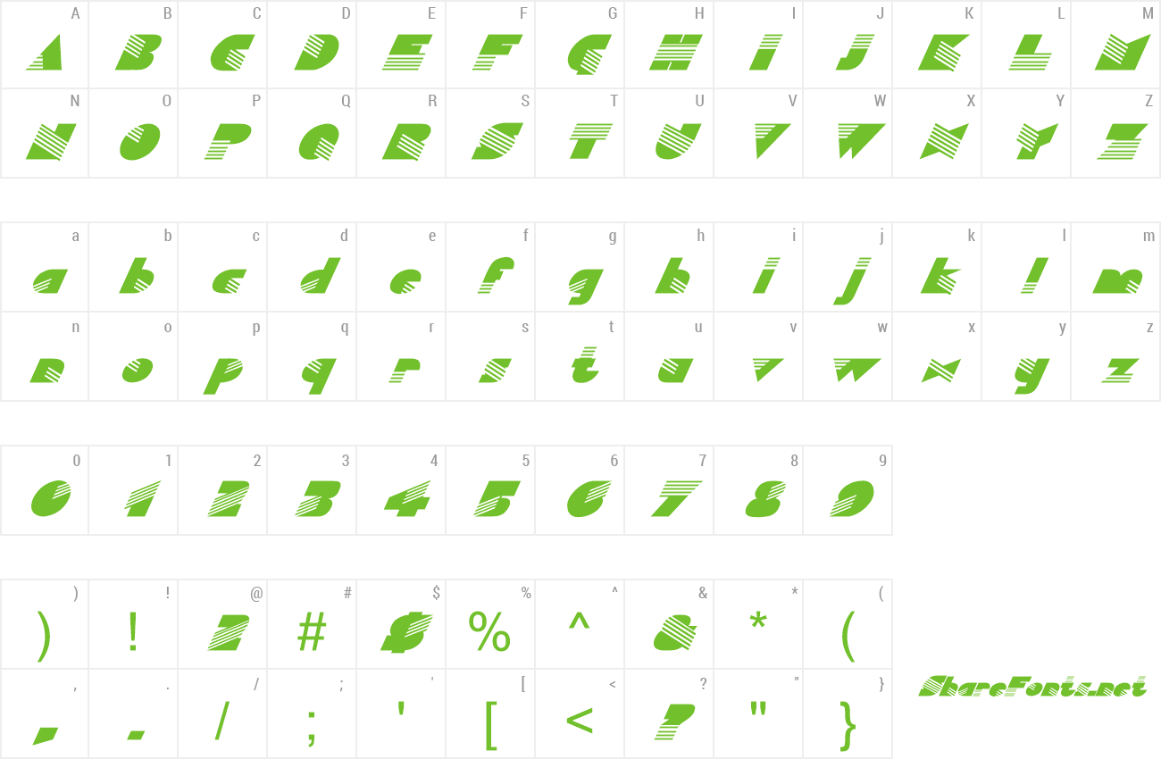 Font FZ UNIQUE 11 ITALIC preview