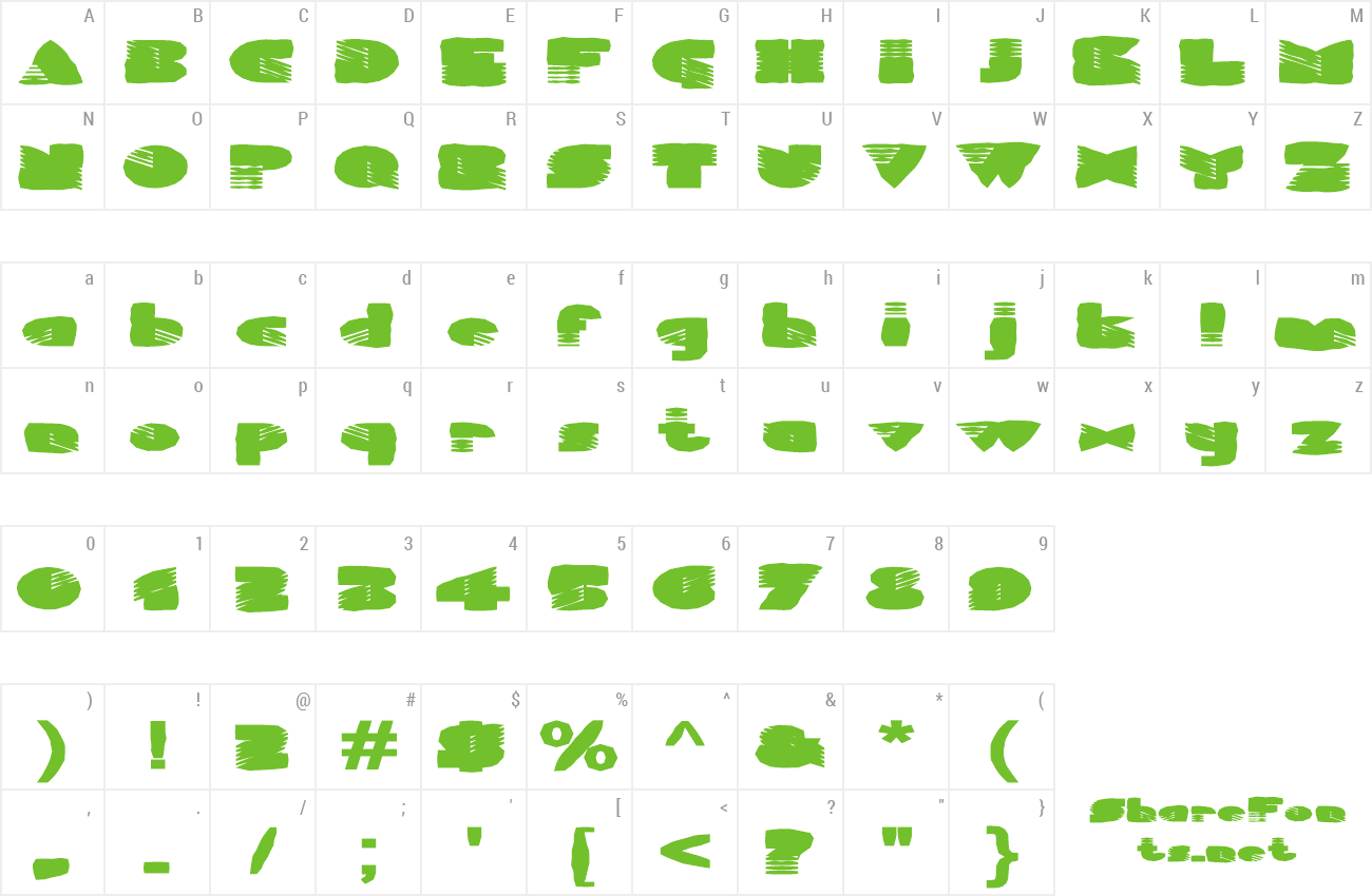 Font FZ UNIQUE 11 MANGLED EX preview