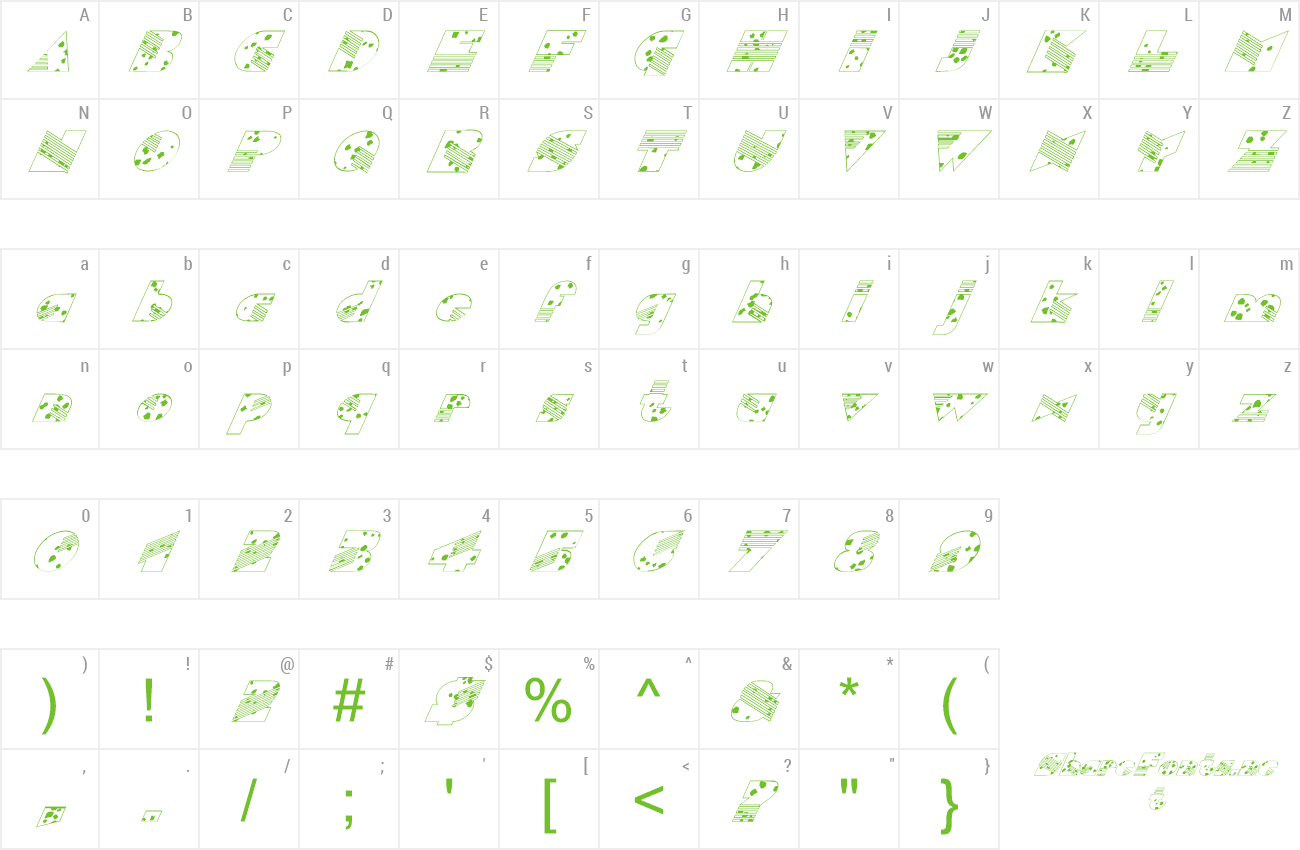 Font FZ UNIQUE 11 SPOTTED ITALIC preview