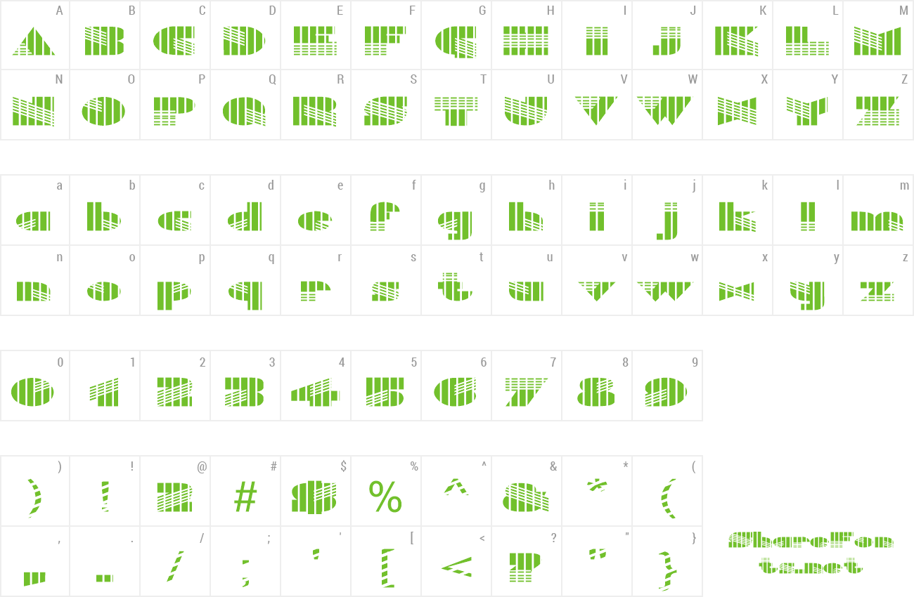 Font FZ UNIQUE 11 STRIPED EX preview