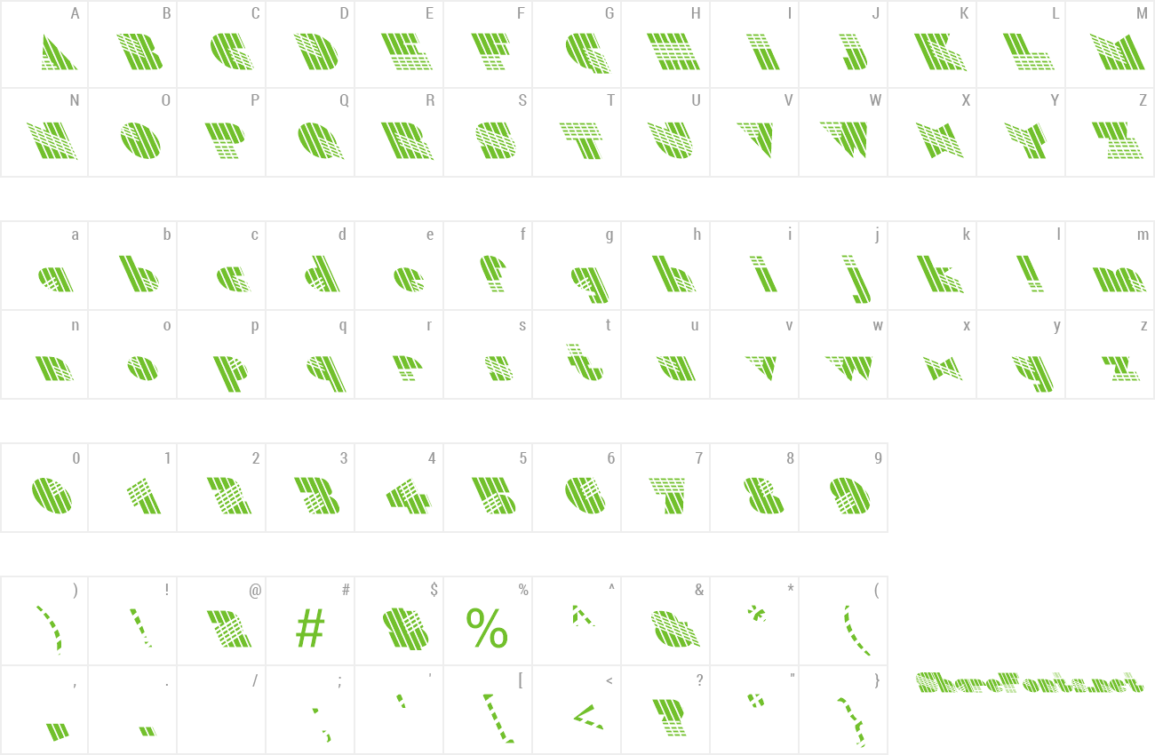 Font FZ UNIQUE 11 STRIPED LEFTY preview