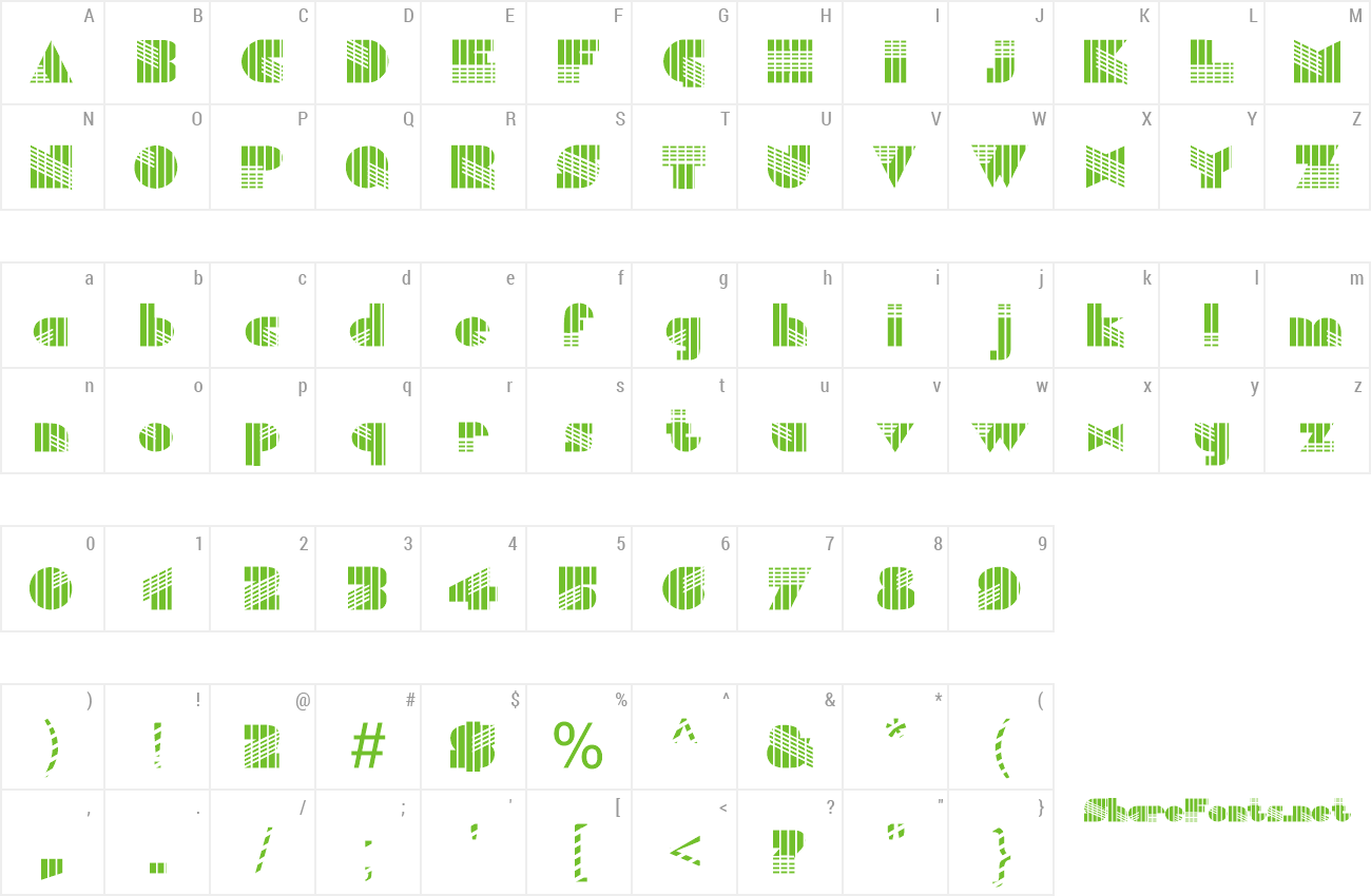 Font FZ UNIQUE 11 STRIPED preview