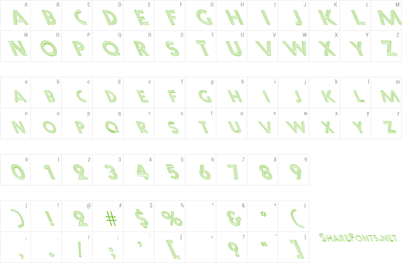 Font FZ UNIQUE 12 LEFTY preview