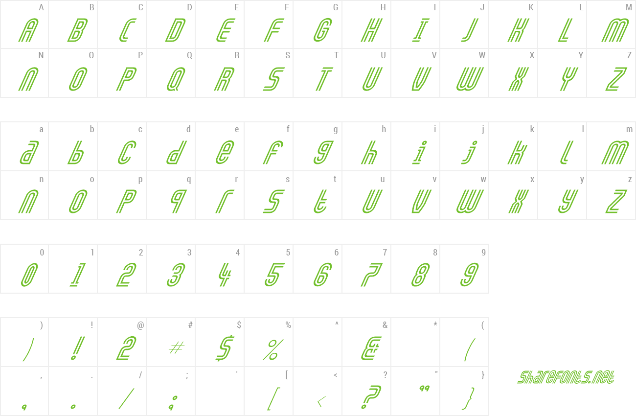 Font FZ UNIQUE 13 ITALIC preview