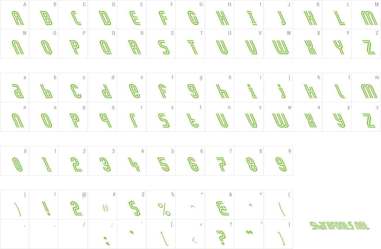 Font FZ UNIQUE 13 LEFTY preview