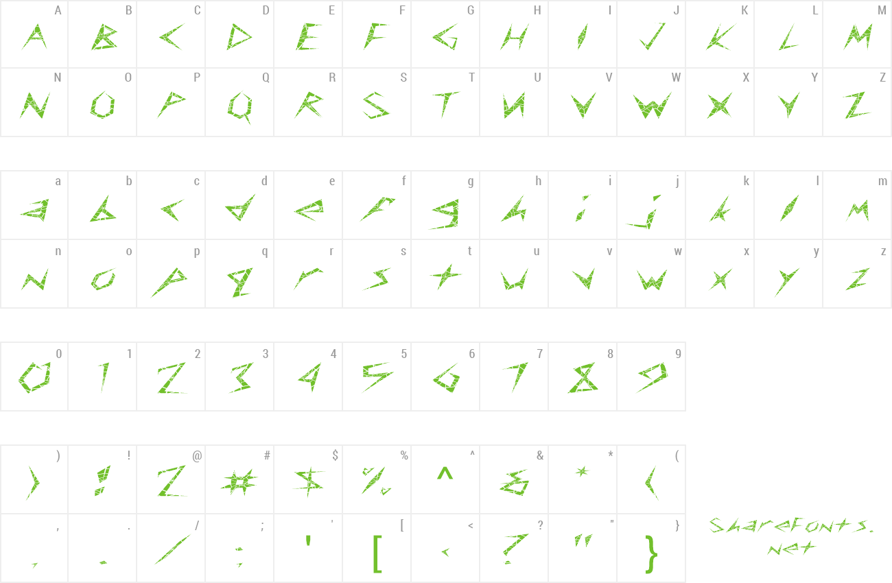 Font FZ UNIQUE 17 CRACKED EX preview