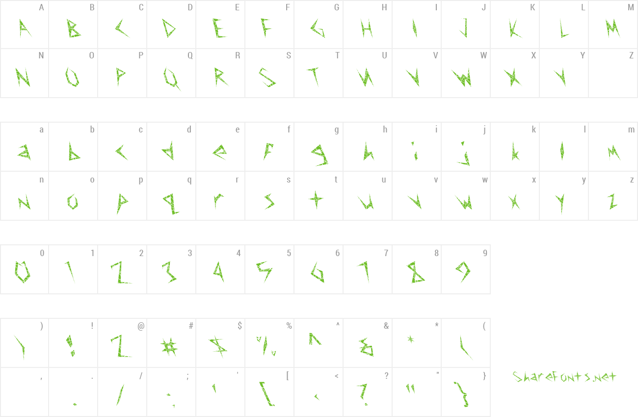 Font FZ UNIQUE 17 CRACKED LEFTY preview