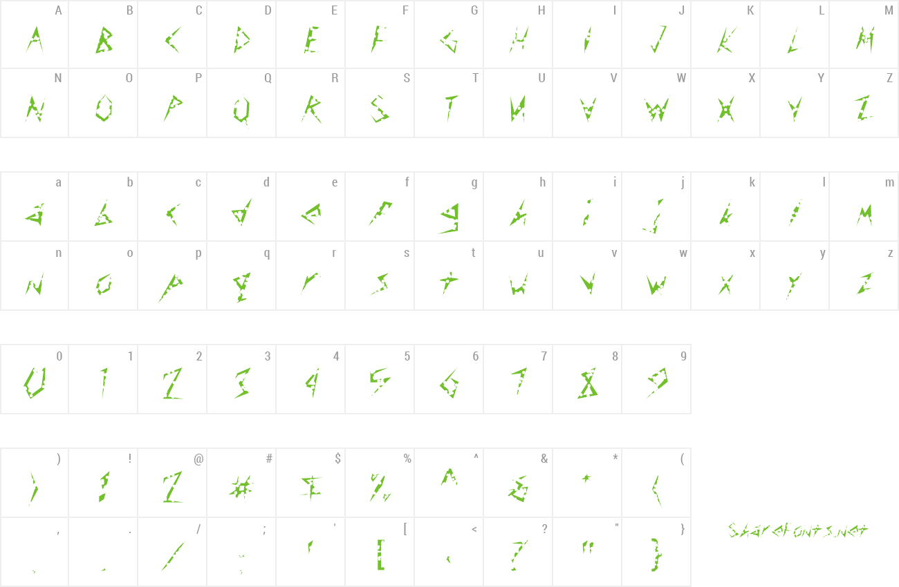 Font FZ UNIQUE 17 HOLEY preview