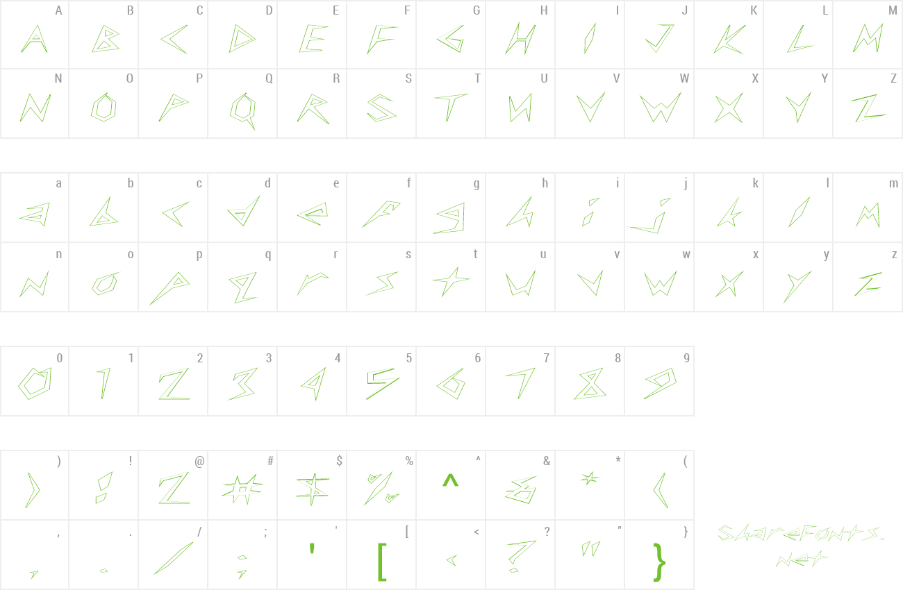 Font FZ UNIQUE 17 HOLLOW EX preview