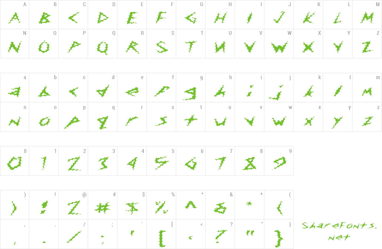Font FZ UNIQUE 17 SPIKED EX preview