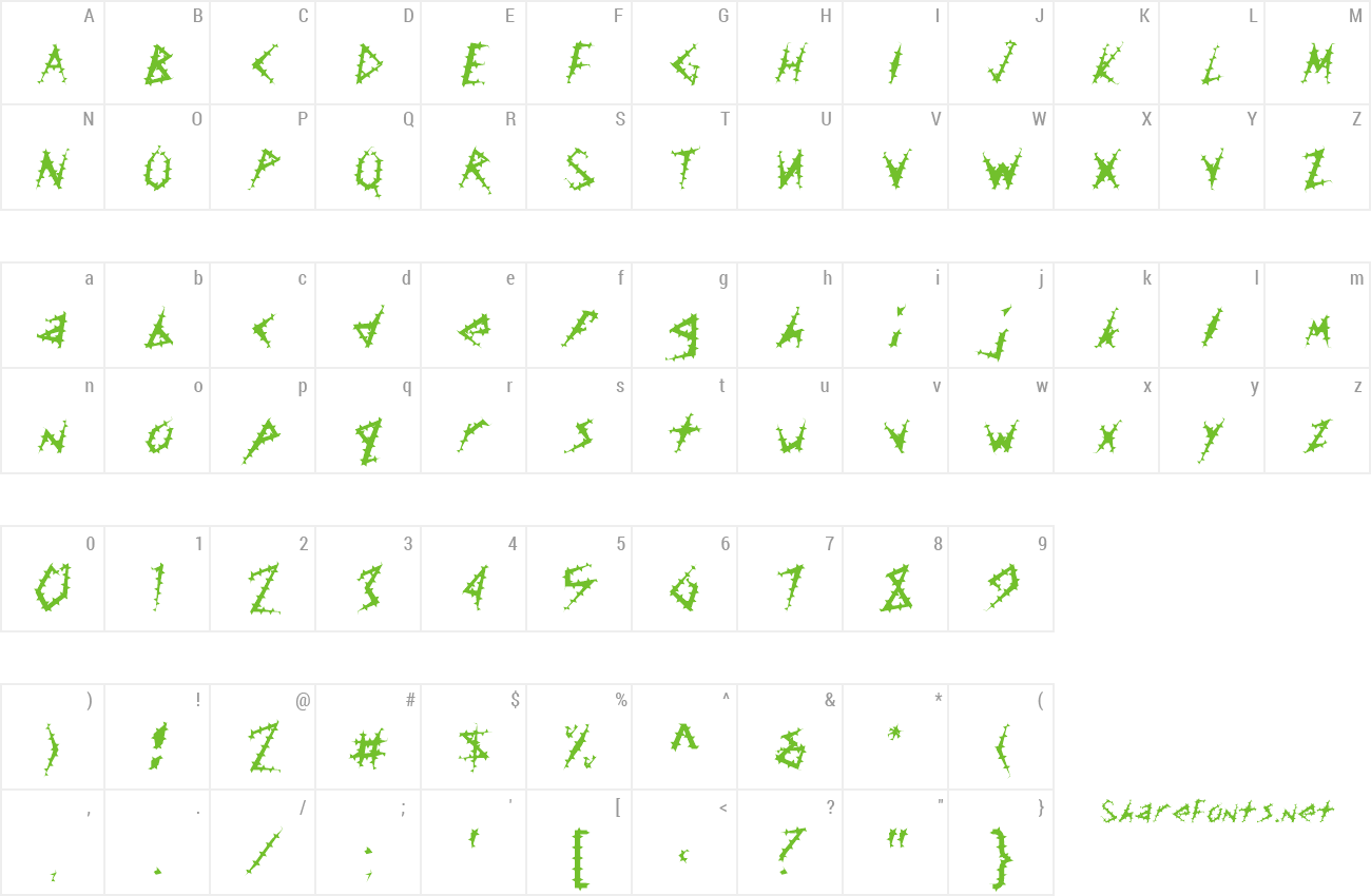 Font FZ UNIQUE 17 SPIKED preview