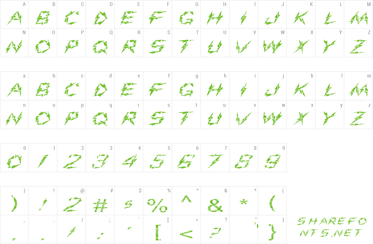 Font FZ UNIQUE 19 CRACKED EX preview