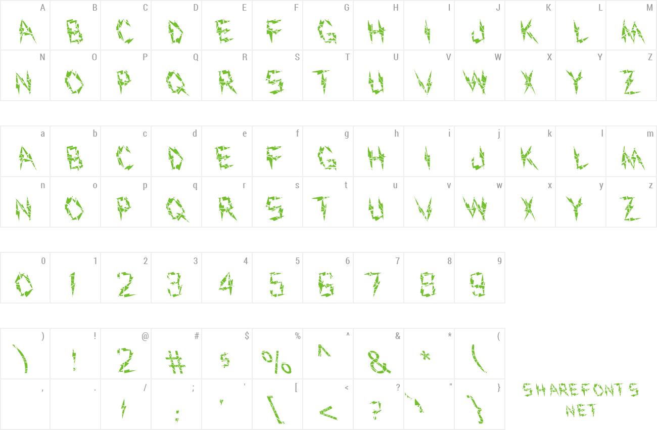 Font FZ UNIQUE 19 CRACKED LEFTY preview