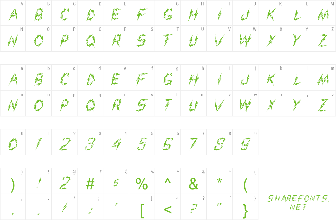 Font FZ UNIQUE 19 CRACKED preview